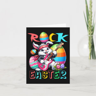 Rock-Oster-Kostüm-Hase spielt Gitarre Gitarrist Karte