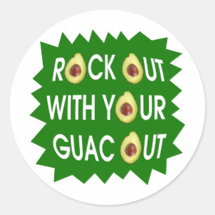 Rock out mit deinem Guac Runder Aufkleber