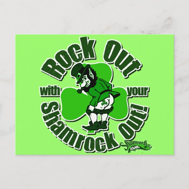 Rock out mit deinem Kleeblatt! Postkarte (Vorderseite)