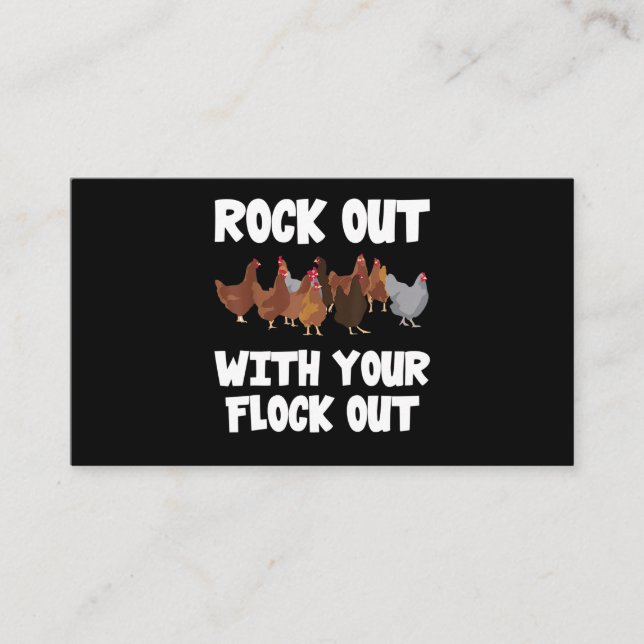 Rock out mit der Flock Out Funny Chicken 210 Visitenkarte (Vorderseite)