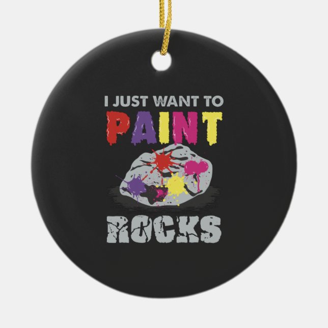 Rock Painting Keramik Ornament (Vorne)