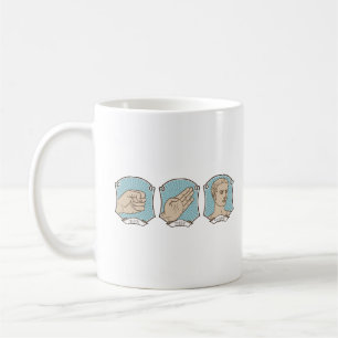 Rock, Paper, Caesar Funny Word Puff Kaffeetasse