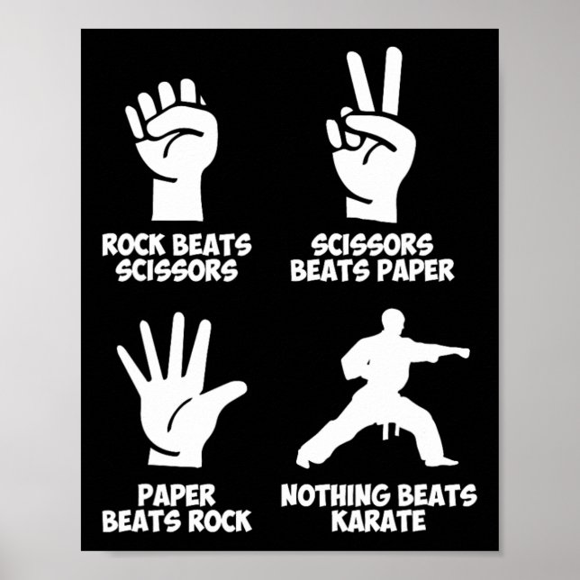 Rock Paper Nothing schlägt Karate Poster (Vorne)