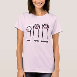 Rock Paper Schere Cat Paws Funny Boys Girls Kinder T-Shirt