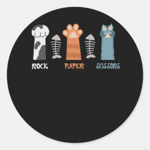 Rock Paper Schere Katzenpaws Niedlich Kitten Haust Runder Aufkleber