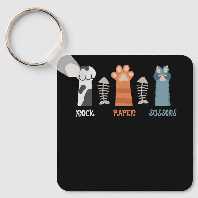 Rock Paper Schere Katzenpaws Niedlich Kitten Haust Schlüsselanhänger (Vorderseite)