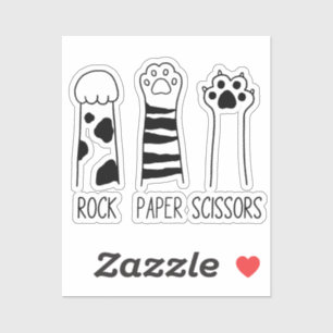 Rock Paper Scheren Adorable Cat Paws Funny Aufkleber