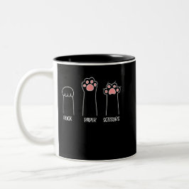 Rock Paper Scheren Handspiel Niedlich Paw Funny Ca Zweifarbige Tasse