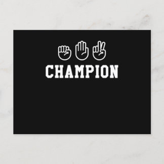 Rock Paper Schisser Champion Hand Sign Champ Desig Postkarte