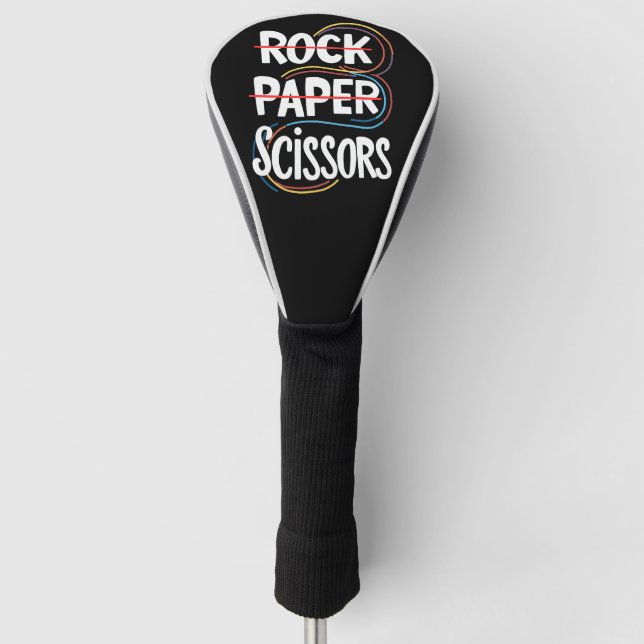 Rock Paper Scissan Lesbian Funny Gay Pride LGBT Golf Headcover (Vorderseite)