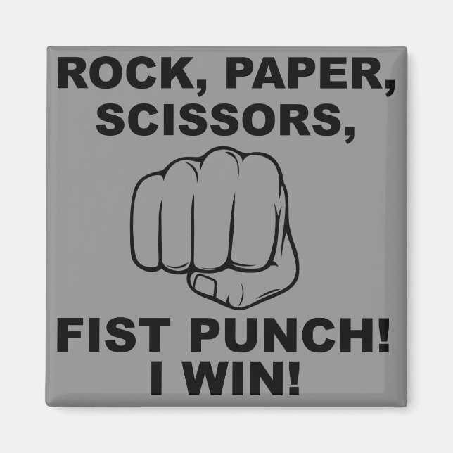 Rock Paper Scissor Fist Punch Funny Kühlschrankmag Magnet (Vorne)