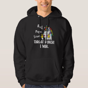 Rock Paper Scissor Throat Punch I Win Funny Unico Hoodie