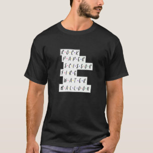 Rock Paper Scissors Fire Water Ballon Funny 90s T-Shirt