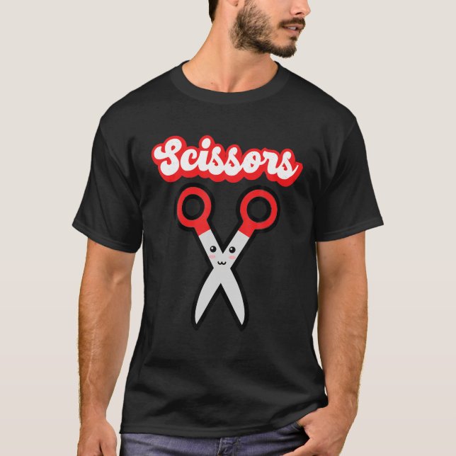 Rock Paper Scissors Funny Halloween Match Group T-Shirt (Vorderseite)