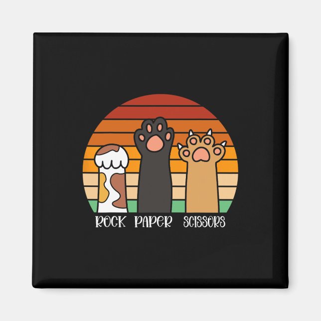 Rock Paper Scissors Game Kitten Lover Animal Paws Magnet (Vorne)