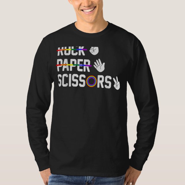 Rock Paper Scissors Gay Lesbian LGBT Pride T-Shirt (Vorderseite)