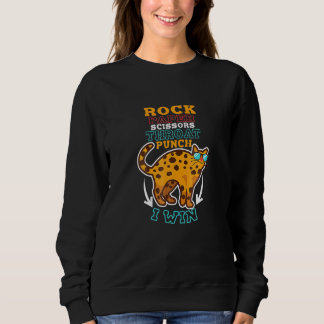 Rock Paper Scissors Hroat Punch I Win Cat Hand Gam Sweatshirt