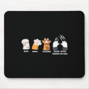 Rock Paper Scissors Razor Tipped Murder Mittens Fu Mousepad