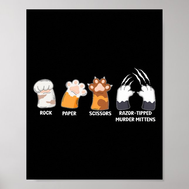 Rock Paper Scissors Razor Tipped Murder Mittens Fu Poster (Vorne)