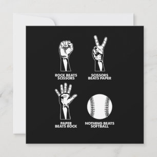 Rock Paper Scissors Softball Pitcher Catcher Gift Einladung