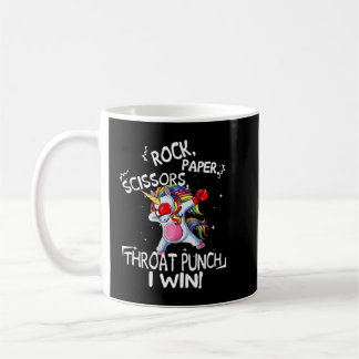 Rock Paper Scissors Throat Punch I win Unicoron Bo Kaffeetasse