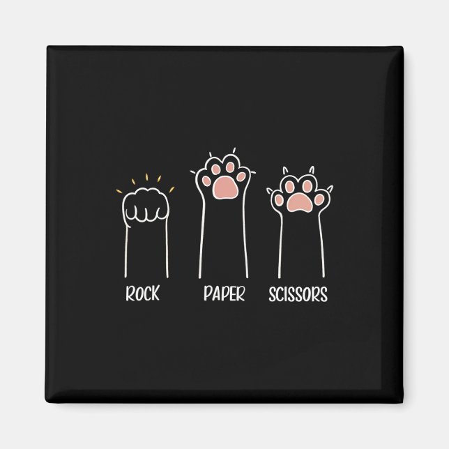 Rock Paper Scissy Paw Niedlich Cat Animal Game Magnet (Vorne)