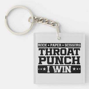 Rock Paper Scissy Throat Punch I Win, Funny Schlüsselanhänger