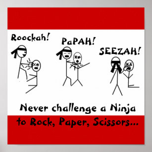 Rock, Papier, Schere NINJA! Poster
