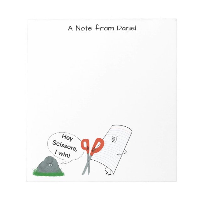 Rock, Papier, Schere Notizblock (Vorderseite)