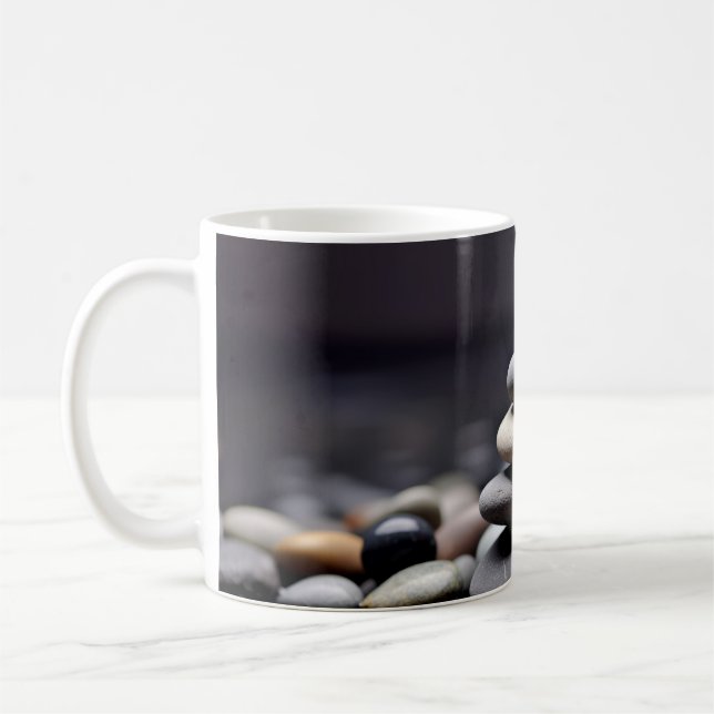 Rock Pebble Sand Tranquil Friedlich Kaffeetasse (Links)