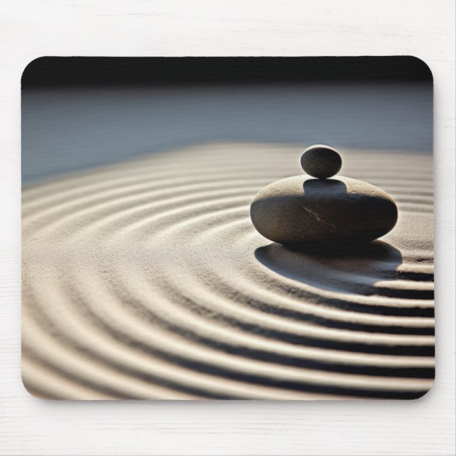 Rock Pebble Sand Tranquil Friedlich Mousepad (Vorne)