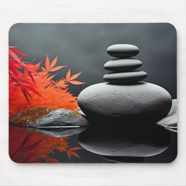 Rock Pebble Sand Tranquil Friedlich Mousepad (Vorne)