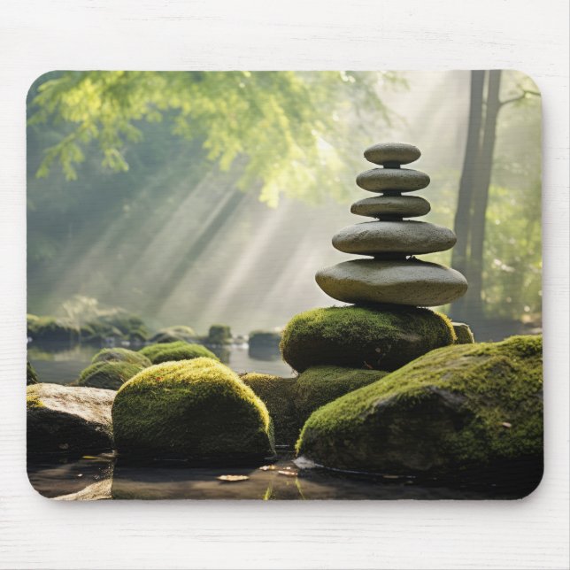 Rock Pebble Sand Tranquil Friedlich Mousepad (Vorne)