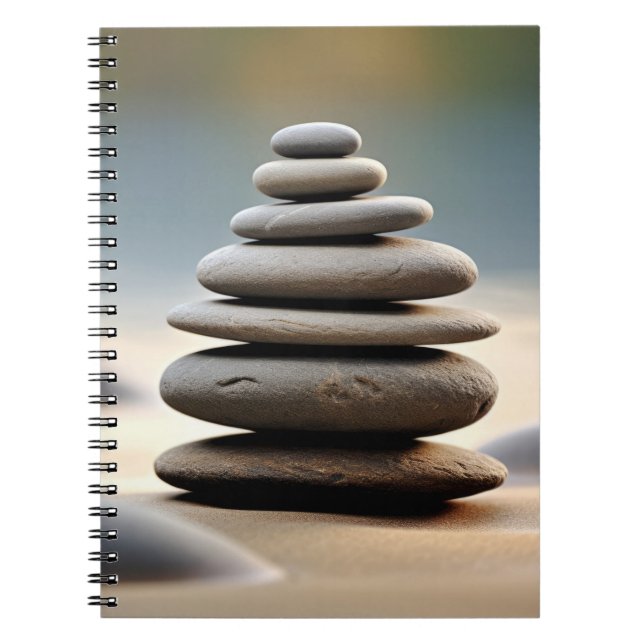 Rock Pebble Sand Tranquil Friedlich Notizblock (Vorderseite)