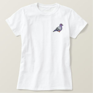 Rock Pigeon Embroidery Besticktes T-Shirt