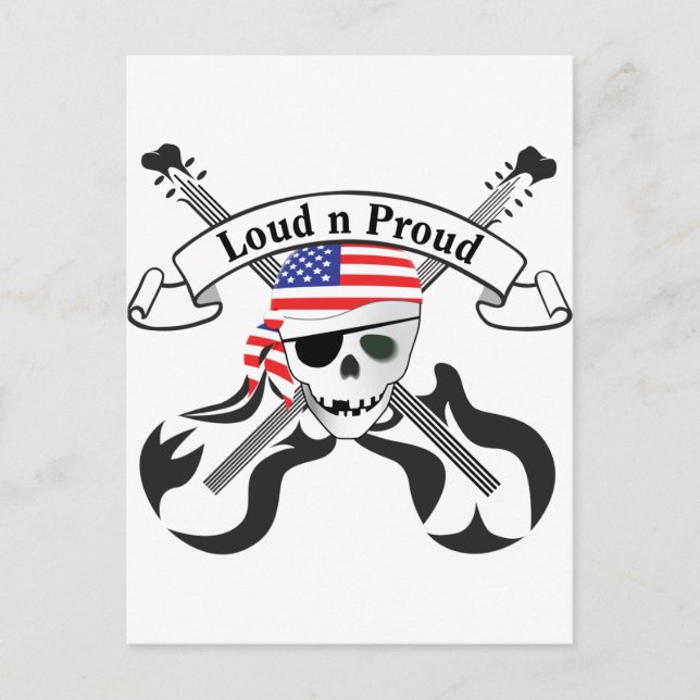 Rock Pirate USA Style Postkarte (Vorderseite)