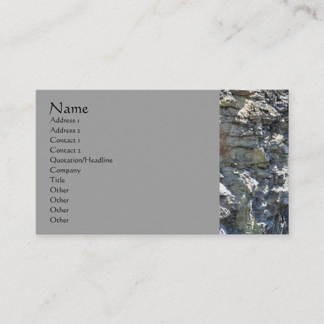 Rock Quarry Wall Nature Fotografy Business Card Visitenkarte (Vorderseite)