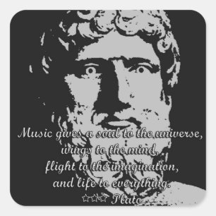 Rock Quotes - Plato Quadratischer Aufkleber