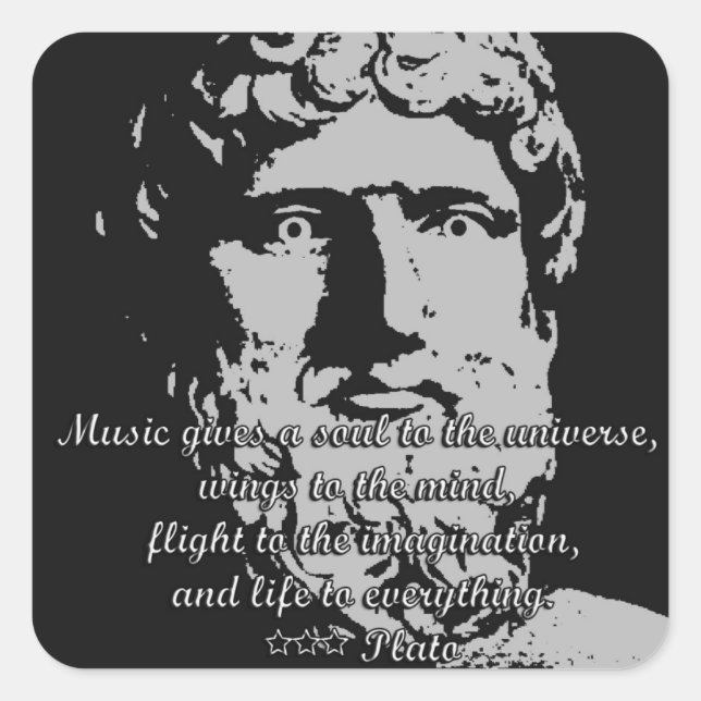 Rock Quotes - Plato Quadratischer Aufkleber (Vorderseite)