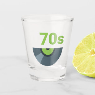 Rock-Record-Musik des 70ers 1970 Schnapsglas