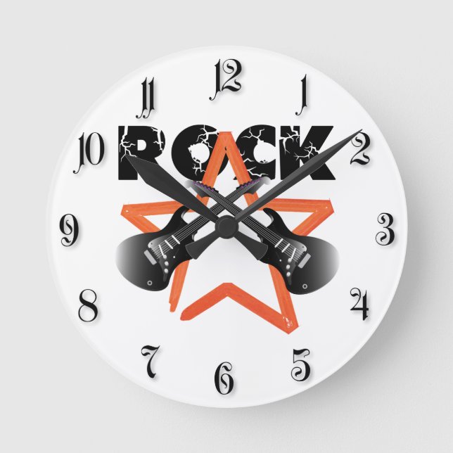 Rock Revolution Runde Wanduhr (Vorderseite)