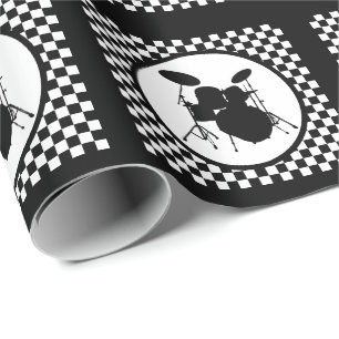 Rock & Roll Drummer Rocker Drum Kit Musikergeschen Geschenkpapier
