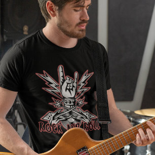 Rock & Roll E-Gitarre Rockmusik Heavy Metal T-Shirt