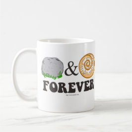 Rock Roll Forever Cartoon Motto Kaffeetasse
