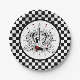 Rock & Roll Gitarre Geboren zum Rock Musician Part Pappteller