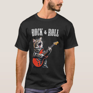 Rock & Roll Gitarrenkatze Vintage ROCK Gitarrist K T-Shirt