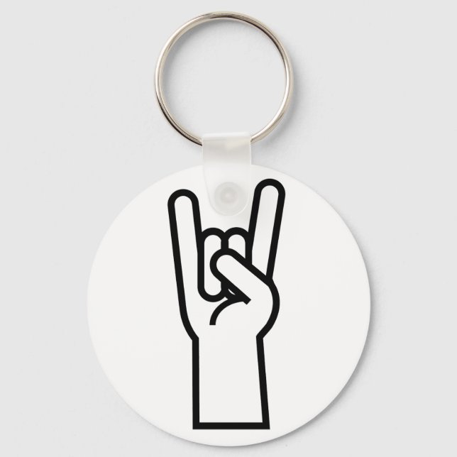 Rock & Roll Hand Symbol Schlüsselanhänger (Vorderseite)