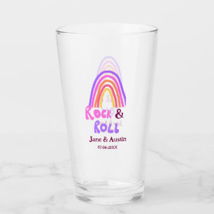 Rock & Roll Hochzeit fügen Pärchenname Retro Regen Glas