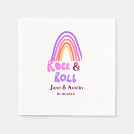 Rock & Roll Hochzeit fügen Pärchenname Retro Regen Serviette