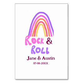 Rock & Roll Hochzeit fügen Pärchenname Retro Regen Tischnummer